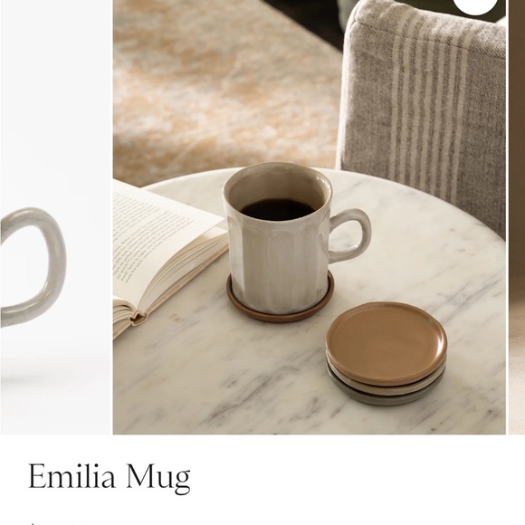 Emilia Mug - Cream McGee and Co set of 4 - Picture 2 of 6